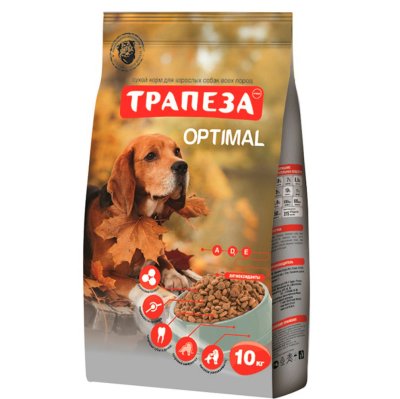 Трапеза Optimal Сухой корм для взрослых собак всех пород живущих в городских условиях, 10 кг