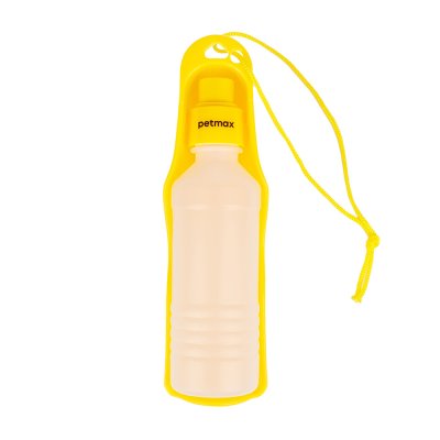 Petmax Бутылка для воды для кошек и собак, 250 мл, желтая