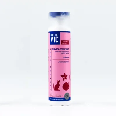 DOCTOR VIC Шампунь-кондиционер для кошек всех пород Cherry Vanilla, 250 мл