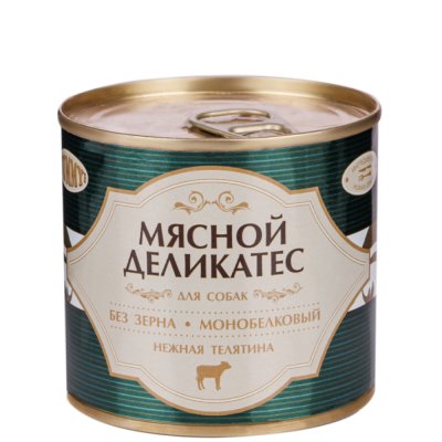 Yummy Влажный корм (консервы) для собак Мясной Деликатес, с натуральной телятиной в желе, 240 гр.