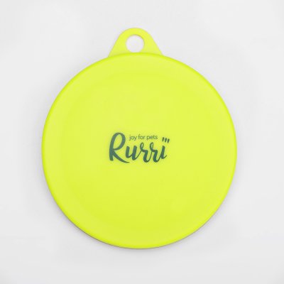 RURRI Крышка многоразовая силиконовая для хранения открытых консерв, 6,5х7,5х8,5 см, желтая