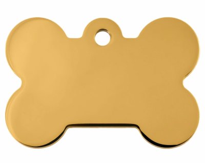Адресник Адресник для кошек и собак Косточка, 27х11 мм, золотая
