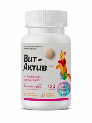 Витамины и добавки Фармакс Биологически активная кормовая добавка Вит-Актив для беременных и кормящих кошек (120 таб.)