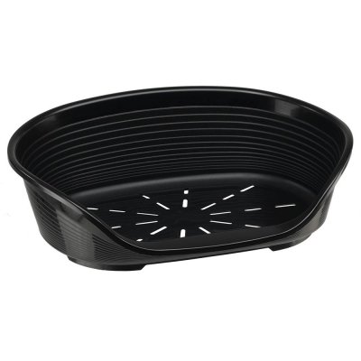 Ferplast Лежак пластиковый Siesta Deluxe 2 для кошек и собак мелких пород, 43x28 см, черный