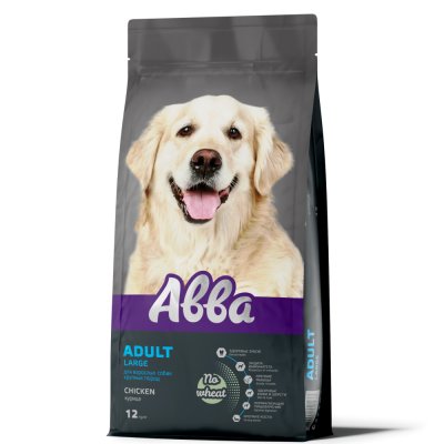 АВВА Large Adult Сухой корм для собак крупных пород, с курицей, 12 кг