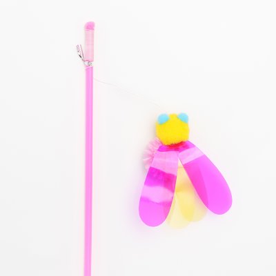 RURRI Игрушка-дразнилка для кошек Пчелка, игрушка 9 см, длина палки 45,5 см