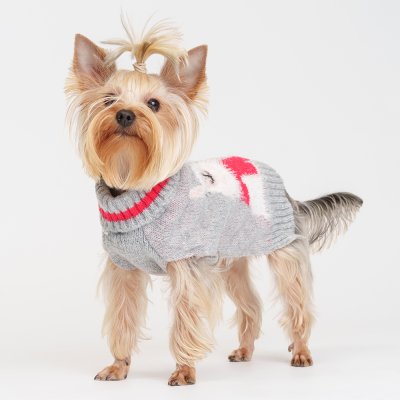 Petmax Свитер с ламой для кошек и собак, XS, серый