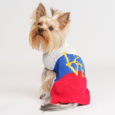 Petmax Свитер для кошек и собак Love, S, сине-красный