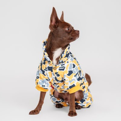 Petmax Комбинезон для собак, L, серо-желтый (мальчик)