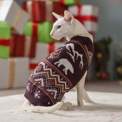 Petmax Свитер с медведем для кошек и собак, S, фиолетовый