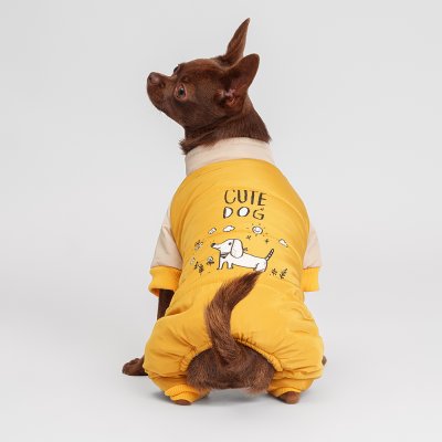 Petmax Комбинезон для собак, L, желтый (мальчик)