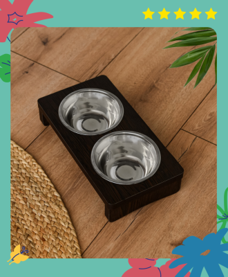 Миски Yami Yami миски Двойная миска, венге (2x0.5 л)