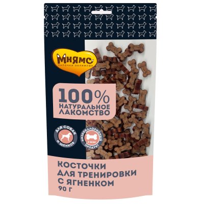 Мнямс Лакомство тренировочное Косточки из ягненка для собак, 90 гр.