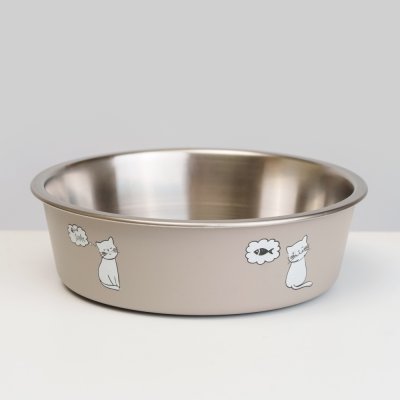 Petmax Миска для собак Bone Appetit, 850 мл, диаметр 17,5 см, бежевая