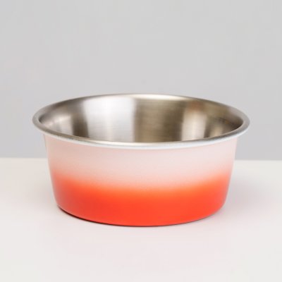 RURRI Миска для кошек и собак Ombre Heavy, 400 мл, диаметр 11,5 см, оранжевая