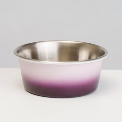 RURRI Миска для кошек и собак Ombre Heavy, 400 мл, диаметр 11,5 см, сиреневая