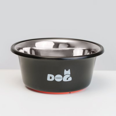 Petmax Миска для собак Logo art dog, 850 мл, диаметр 16,5 см, черная