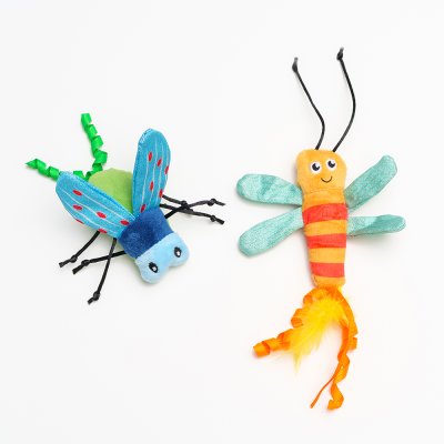RURRI Игрушка для кошек Насекомые, 10х11х2,5 см, (2 шт.)