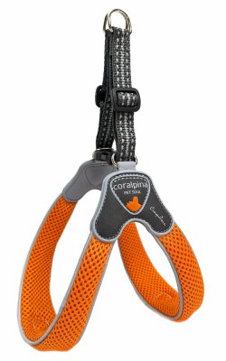 Ошейники, шлейки Cortina Мягкая шлейка "Супер Комфорт", огненный оранжевый (Италия) (40-50 см)