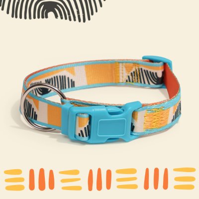 RURRI Ошейник для собак Саванна, обхват шеи 40-63 см, ширина 2,5 см, оранжевый