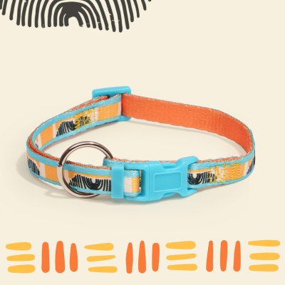 RURRI Ошейник для собак Саванна, обхват шеи 22-35 см, ширина 1 см, оранжевый