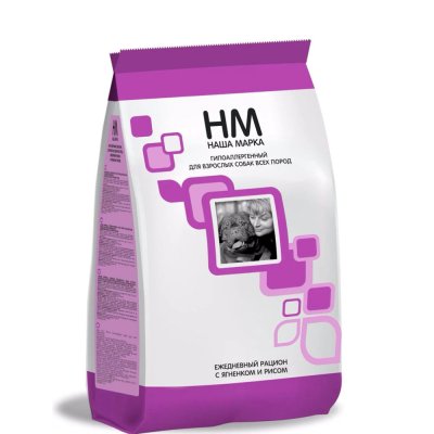 Наша Марка Сухой гипоаллергенный корм для собак всех пород старше 1 года, с ягненком и рисом, 3 кг