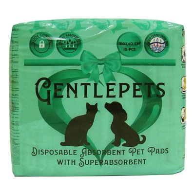 Пеленки для животных GENTLEPETS впитывающие, с суперабсорбентом, 60х40см 15шт