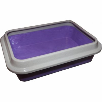 Лотки Сибирская кошка Туалет для кошек глубокий с бортиком, 37x27x9.5 см (370 г)