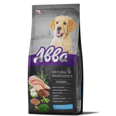 АВВА Natural Ingredients Сухой корм для щенков крупных пород, с курицей, 12 кг
