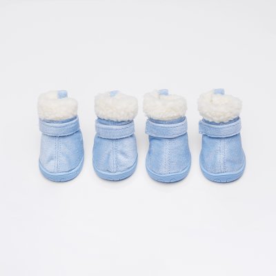 Petmax Ботинки замшевые для собак, размер 4, синие