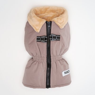 RURRI Куртка-пальто на замке для собак, 3XL, бежевое