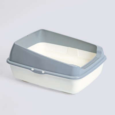 RURRI Лоток с высокими бортами для кошек, 50,5х39х23,5 см, серый