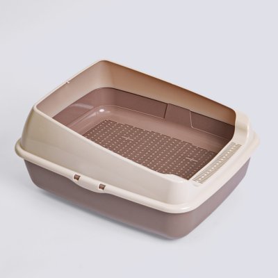 RURRI Лоток с высокими бортами для кошек, 50,5х39х23,5 см, какао