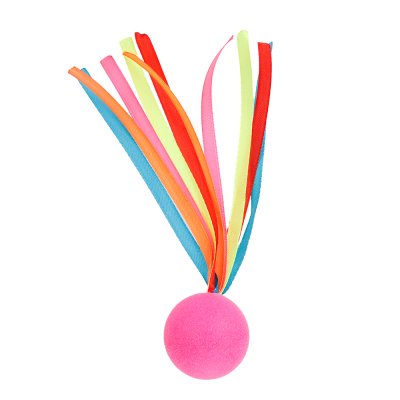 Pet hobby Игрушка с лентами для кошек Мячик Нарисуй для кота, 18х4х4 см, лента 14 см