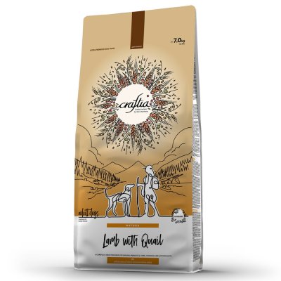 Корм для собак CRAFTIA Natura для средних и крупных пород, из ягненка с перепелкой сух. 7кг