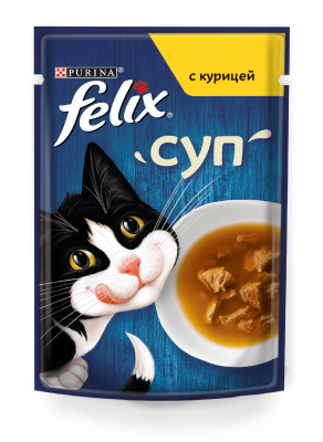 Консервы, паучи Felix Паучи Суп для кошек с курицей, 26 шт (26 шт)
