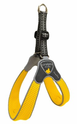 Ошейники, шлейки Cortina Мягкая шлейка "Супер Комфорт", желтый (Италия) (25-35 см)