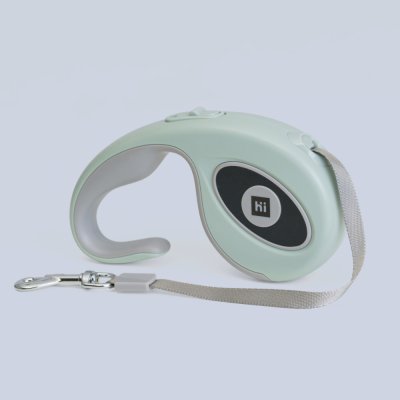 HiPet Рулетка для собак, S, до 15 кг, ремень 3 м, зеленый