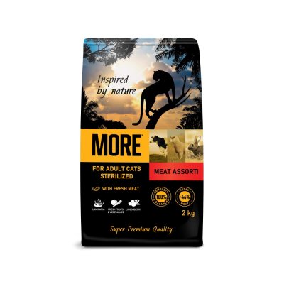 Корм для кошек MORE Ассорти из мяса для стерилизованных, с ягненком, говядиной и кроликом сух. 2кг