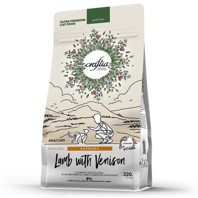 Корм для кошек CRAFTIA Harmona для стерилизованных, ягненок с олениной сух. 320г
