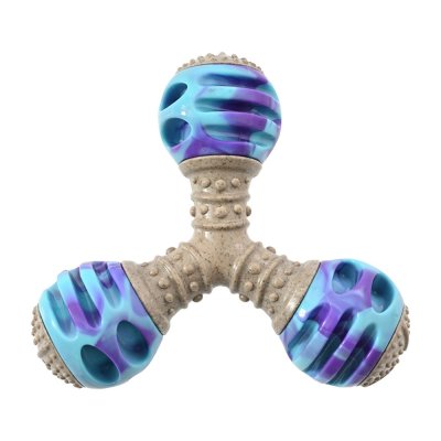 Игрушка для собак Foxie Munch Гантель тройная массажная с пищалкой 16,3х16,3х5,6см