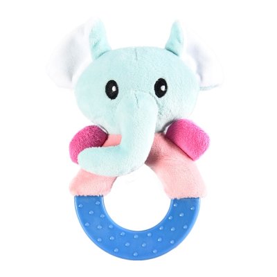 Игрушка для щенков Foxie Puppy Слон на кольце, с пищалкой 12,5х14,5см