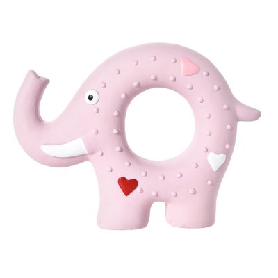 Игрушка для собак Foxie Fun&Play Слон-кольцо с пищалкой 16х12х3см латекс розовый