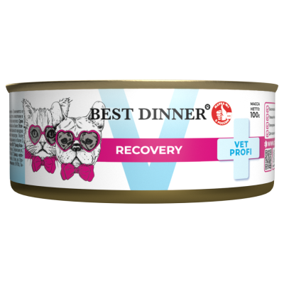 Корм для собак и кошек Best Dinner Vet Profi Recovery при истощ.,выздор.и п-операц восст. банка 100г