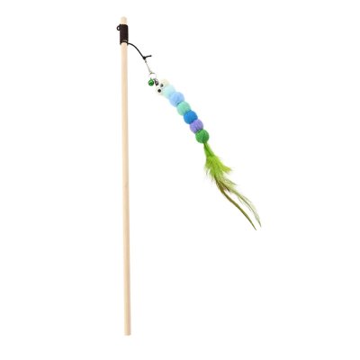 Игрушка для кошек Foxie Дразнилка Гусеница с перьями 16х40см