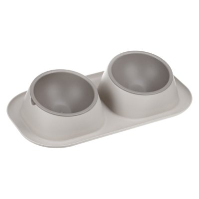 Миска для животных Foxie Grace двойная пластиковая 2х200мл капучино