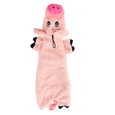 Игрушка для собак Foxie Поросенок розовый с пищалкой и шуршалкой 16х49см плюш