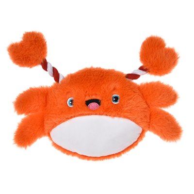 Игрушка для щенков Foxie Puppy Краб с пищалкой и шуршалкой 23х19см плюш оранжевый