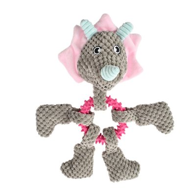 Игрушка для собак Foxie Носорог на ТПР кольце, с пищалкой 26х26см плюш