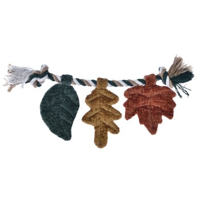 Игрушка для собак Foxie Тяни-толкай Листья на канате, с шуршалкой 30х14х1,5см